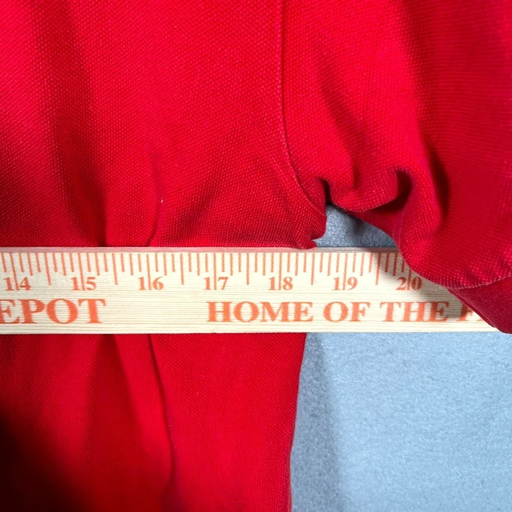 Vintage Polo Ralph Lauren Polo‎ Shirt Mens Medium Red Pony Logo High Low Hem